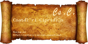 Csatári Ciprián névjegykártya